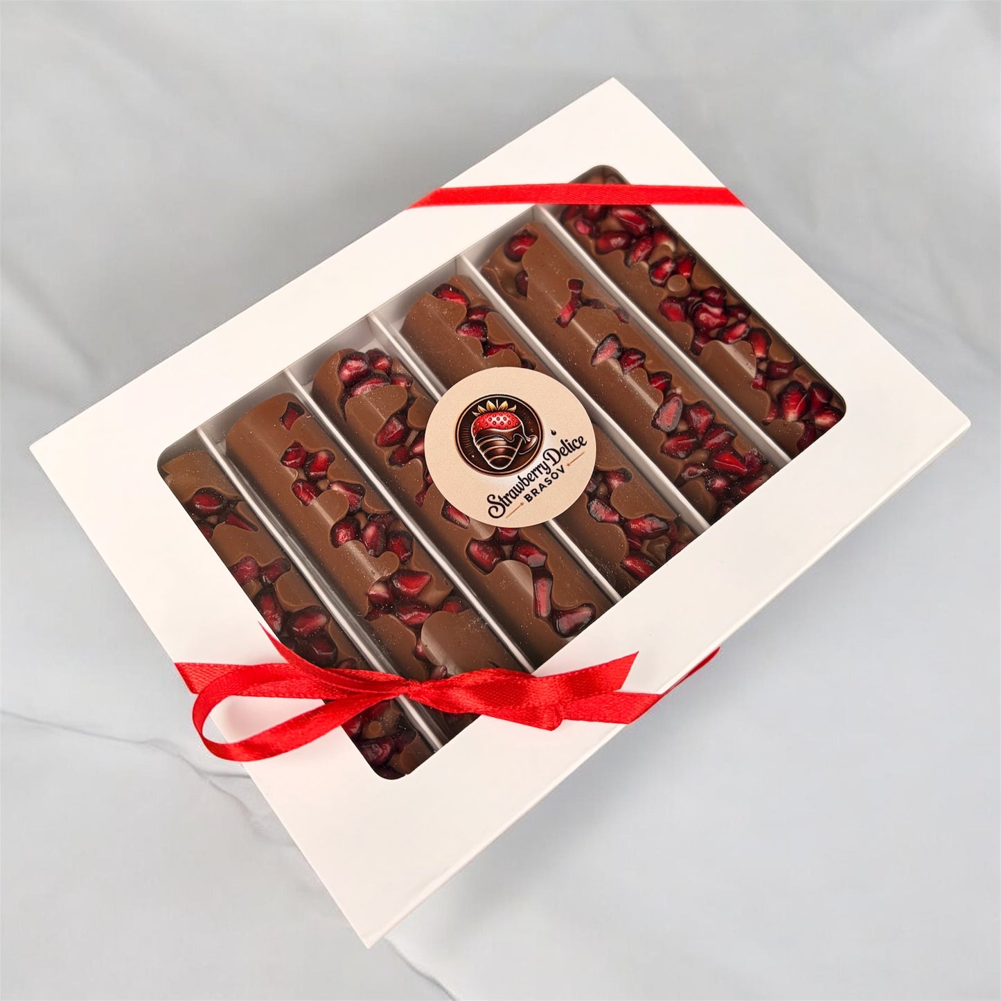 Choco Delice Rodie - Cutie premium cu 6 batoane artizanale, din ciocolata Callebaut, 190g