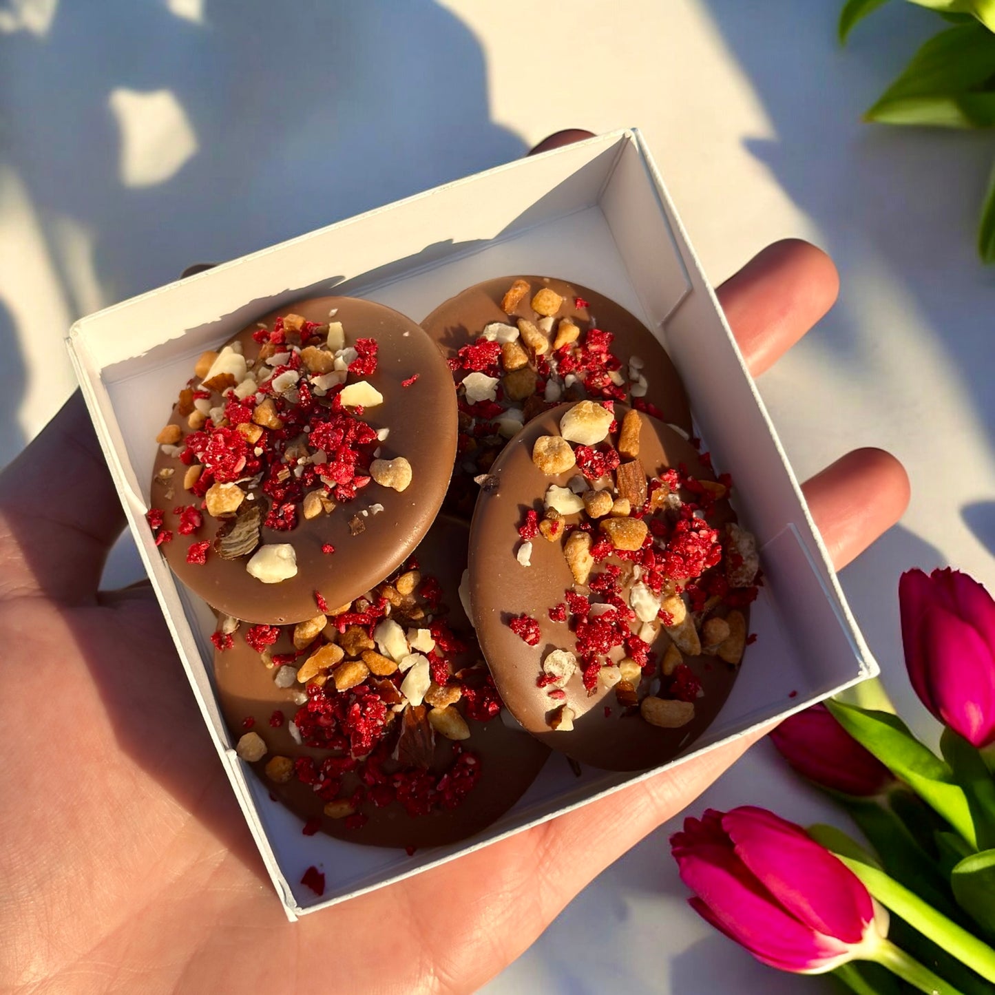 Choco Bites - banuti de ciocolata belgiana cu topping premium 5 buc