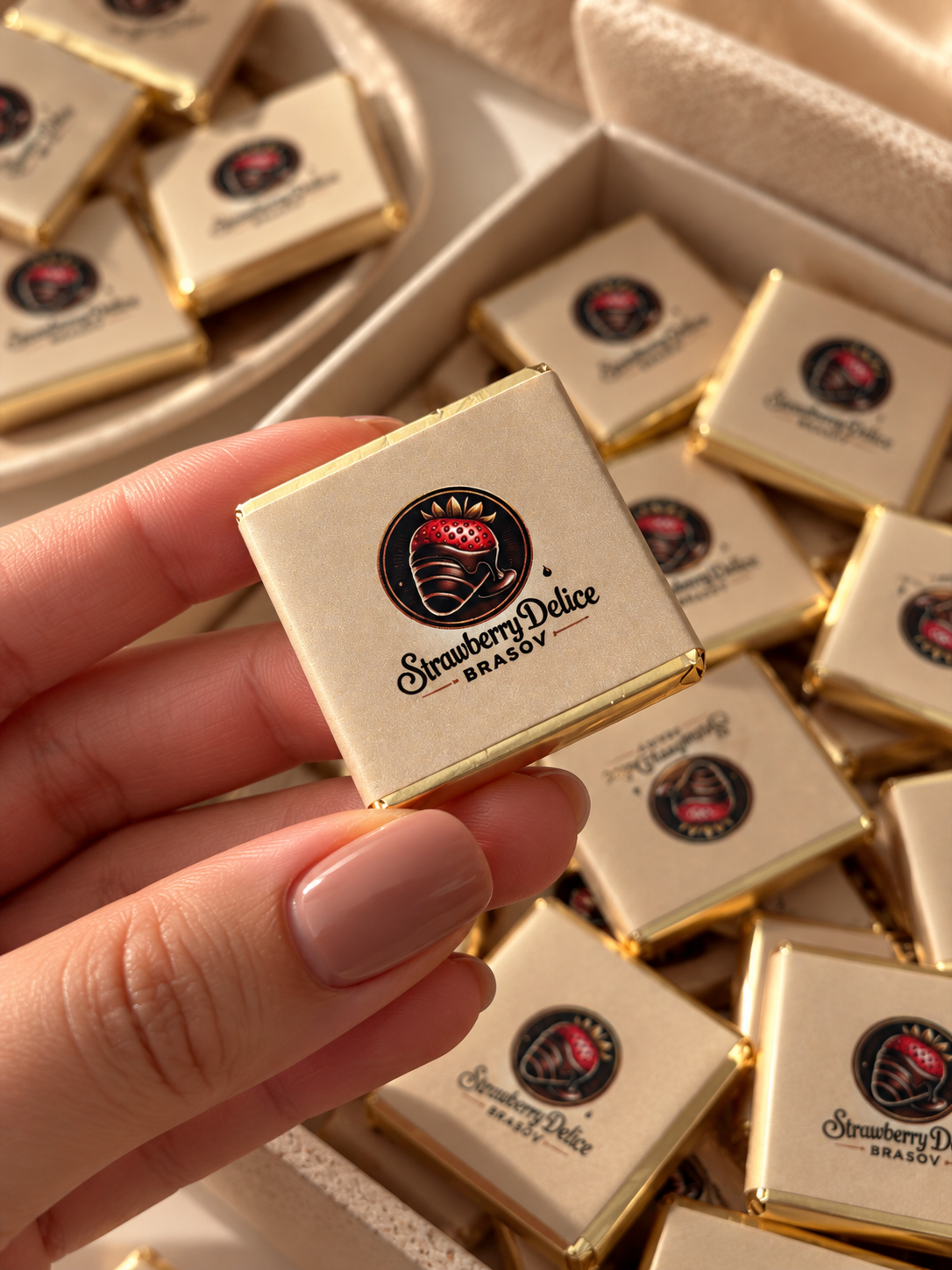 Mini ciocolată personalizată cu logo